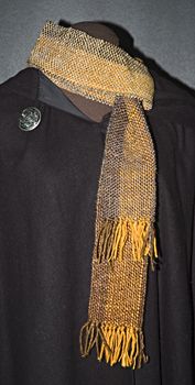 Handwoven Men's or Women's Scarf in Gold, Gray, and Brown