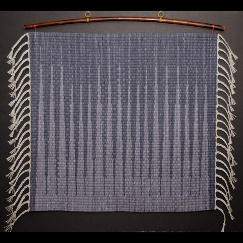 Gray Rug or Wall Hanging, Titled Point Counterpoint