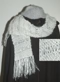 Women's White Hand Knit Scarf & Hat. Very stunning!