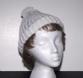 Men or Women's Hat, White Hand Knit 